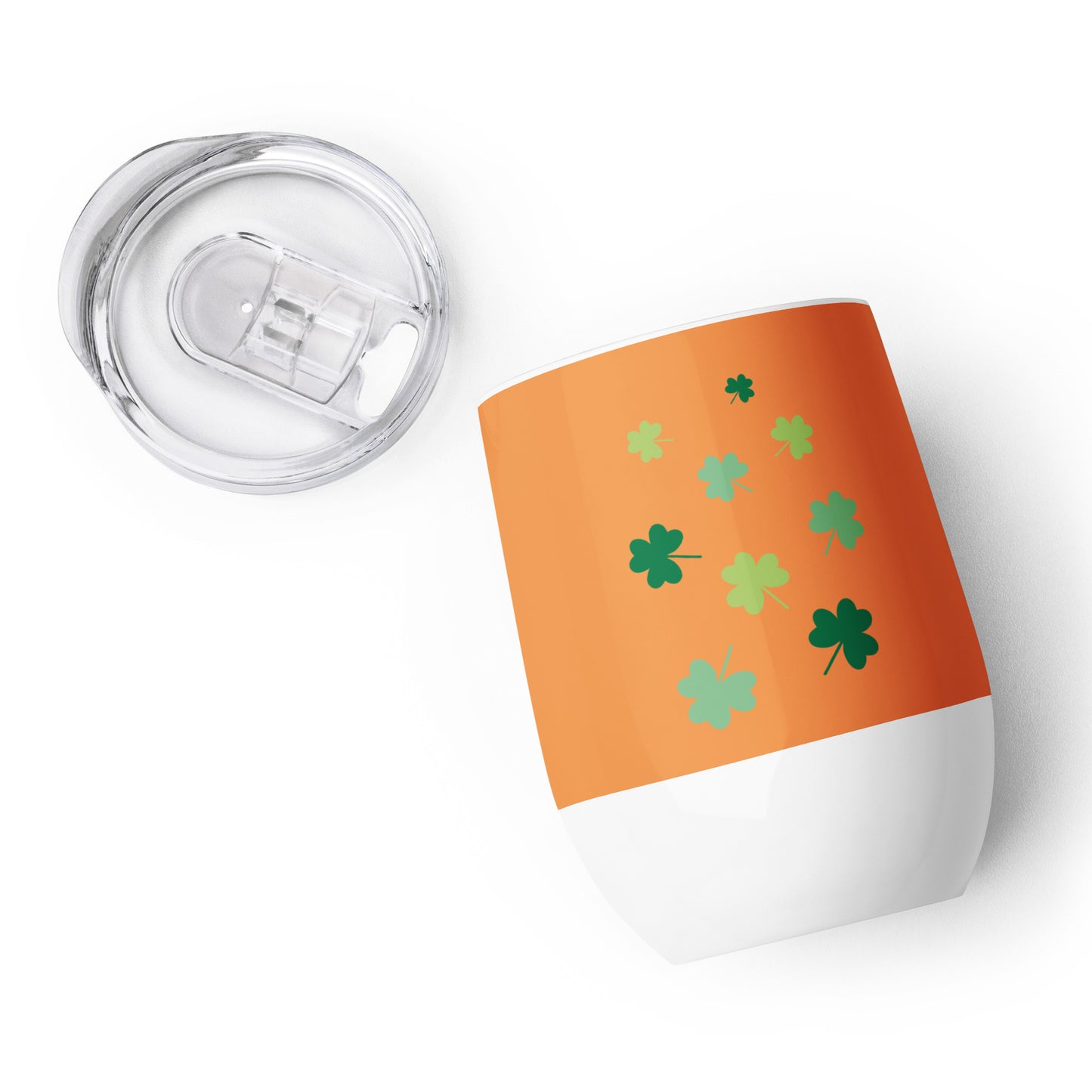 St Patricks Day Clover Wine tumbler