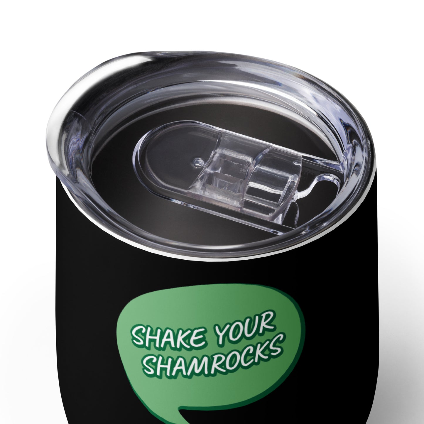 Shake Your Shramrocks Wine tumbler