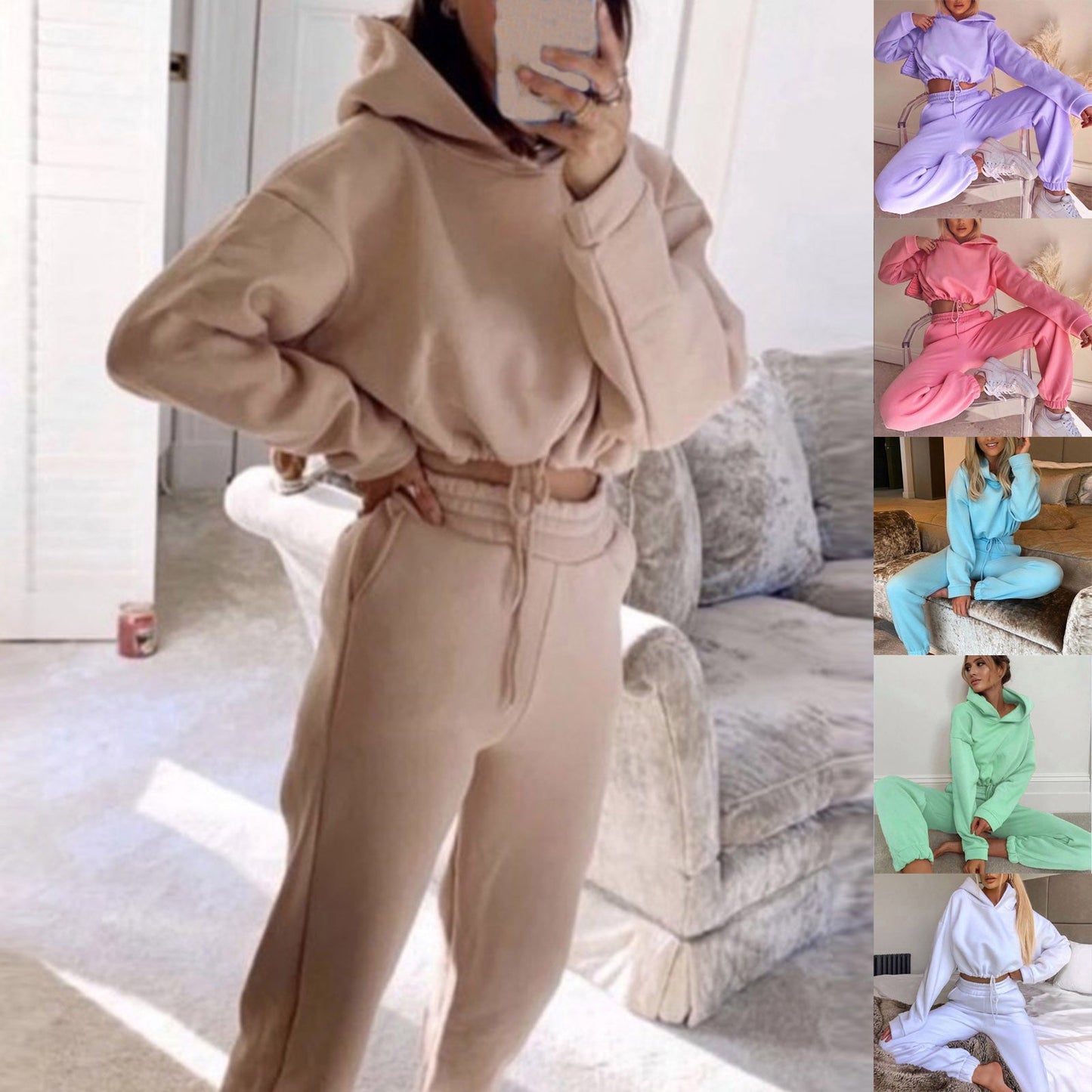 Jogging Suits For Women 2 Piece Sweatsuits Tracksuits Long Sleeve HoodieCasual Fitness Sportswear Various Colours