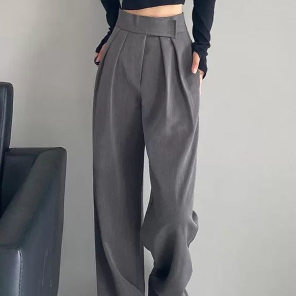 Solid Pleated Wide Leg Trousers Various Colours