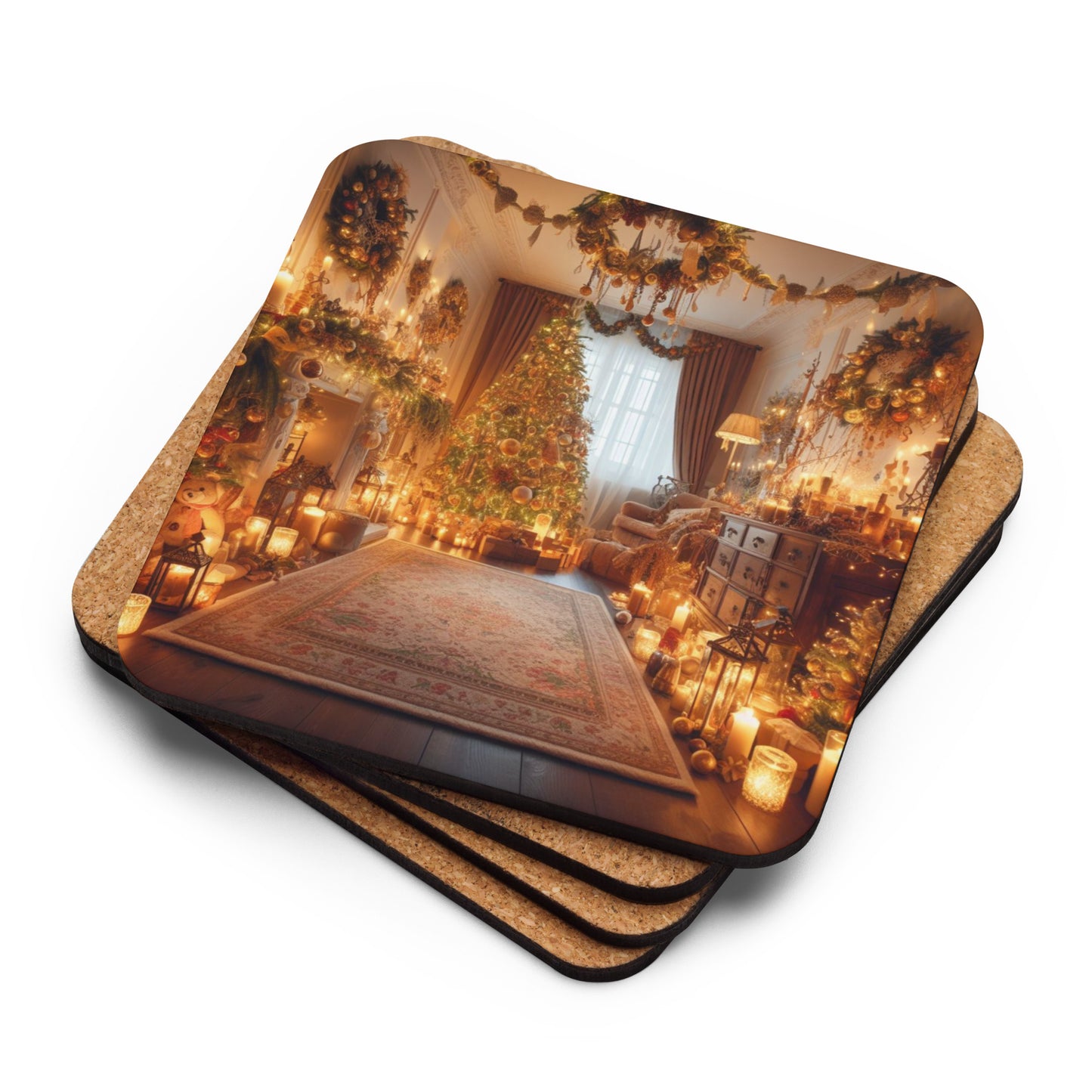 Christmas Evening Cork-back coaster