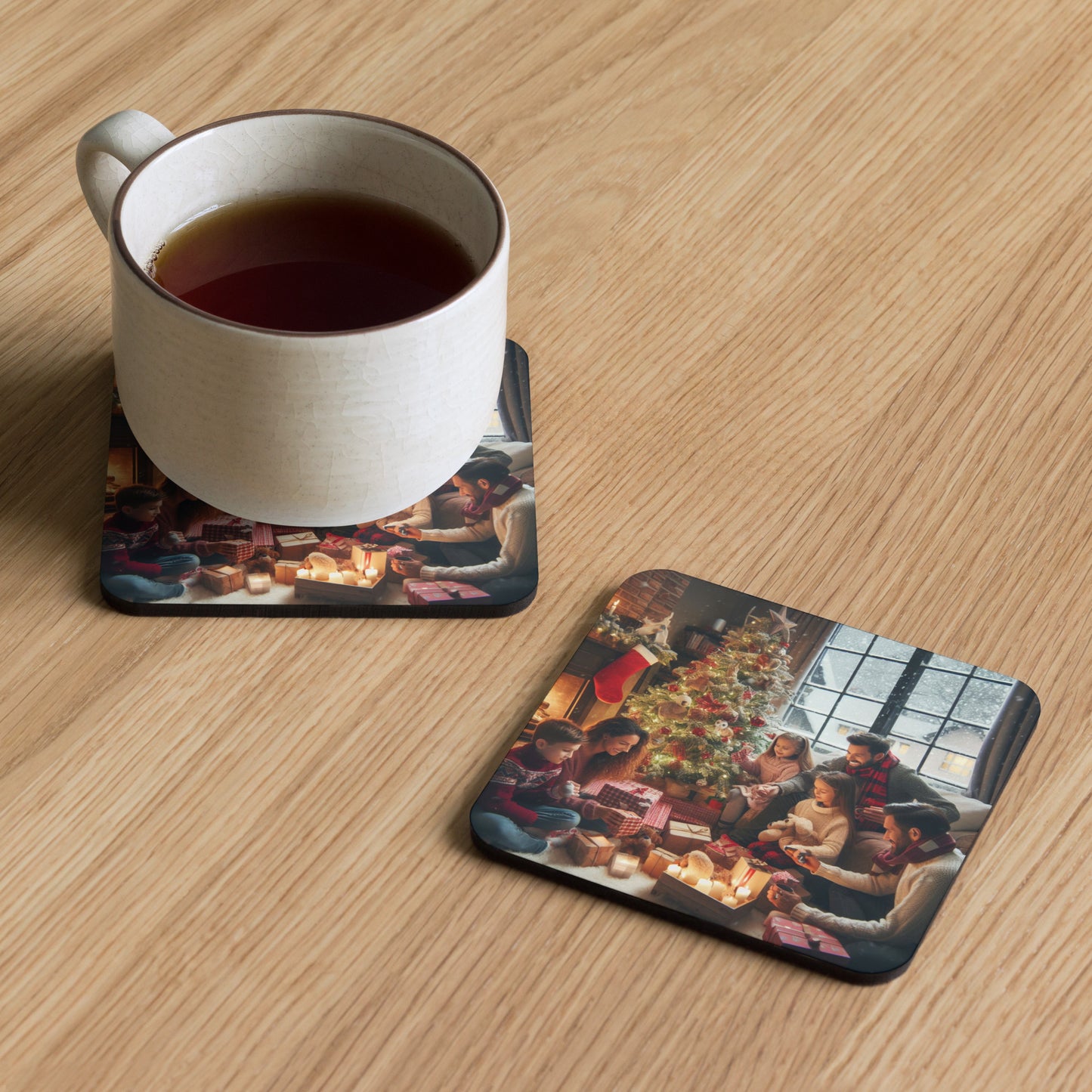 Christmas Day Cork-back coaster