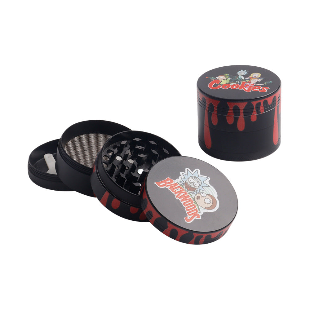 Alloy Rick And Morty/Cookies Herb Grinder Four Layer