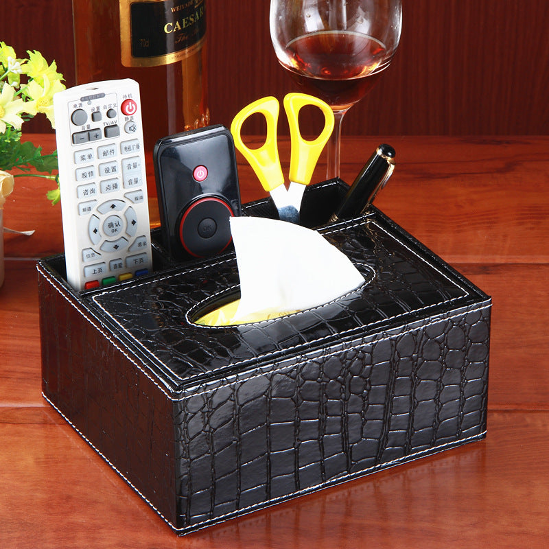 Cross-border creative multi-purpose leather paper cartridge household PU leather tissue box hotel napkin storage box