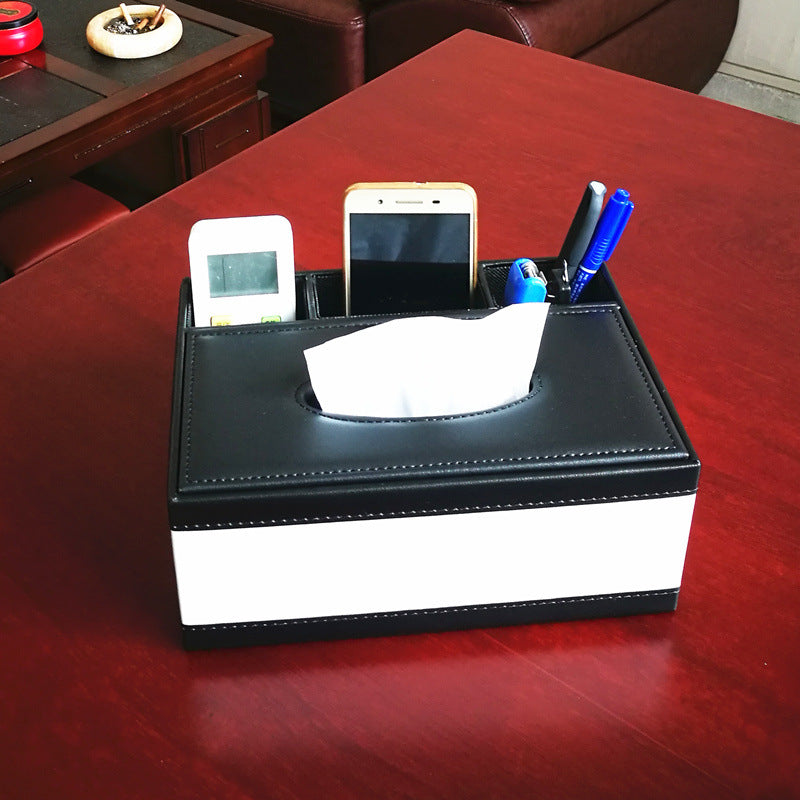 Cross-border creative multi-purpose leather paper cartridge household PU leather tissue box hotel napkin storage box