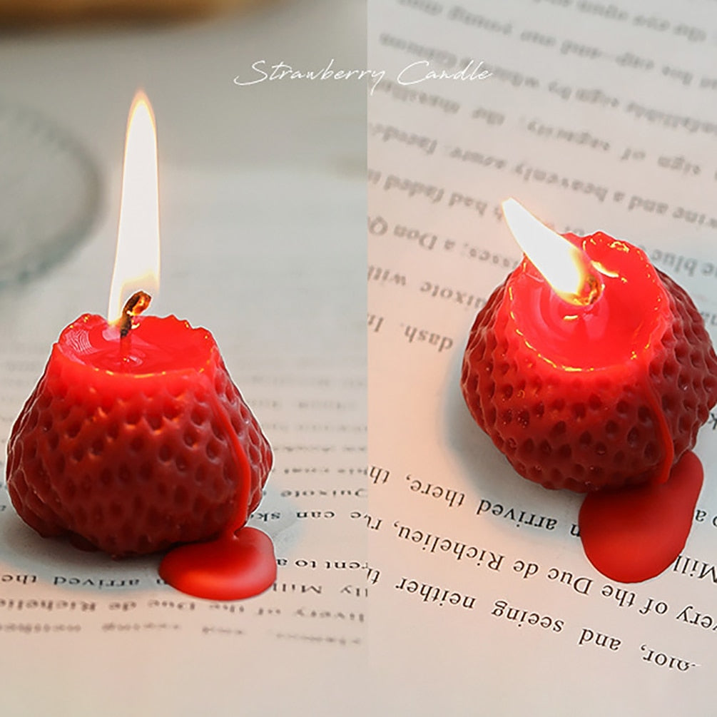 1PC/4PCS Strawberry Decorative Aromatic Candles
