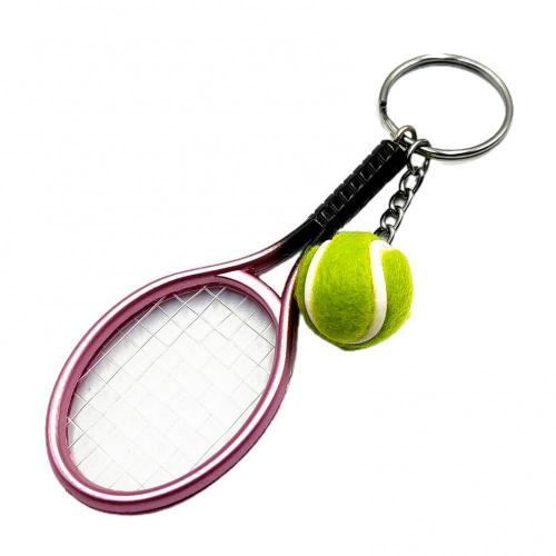 Mini Tennis Racket Ball KeyChain Pendant