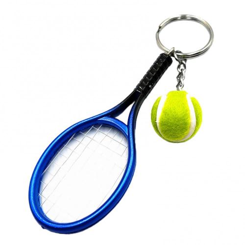 Mini Tennis Racket Ball KeyChain Pendant