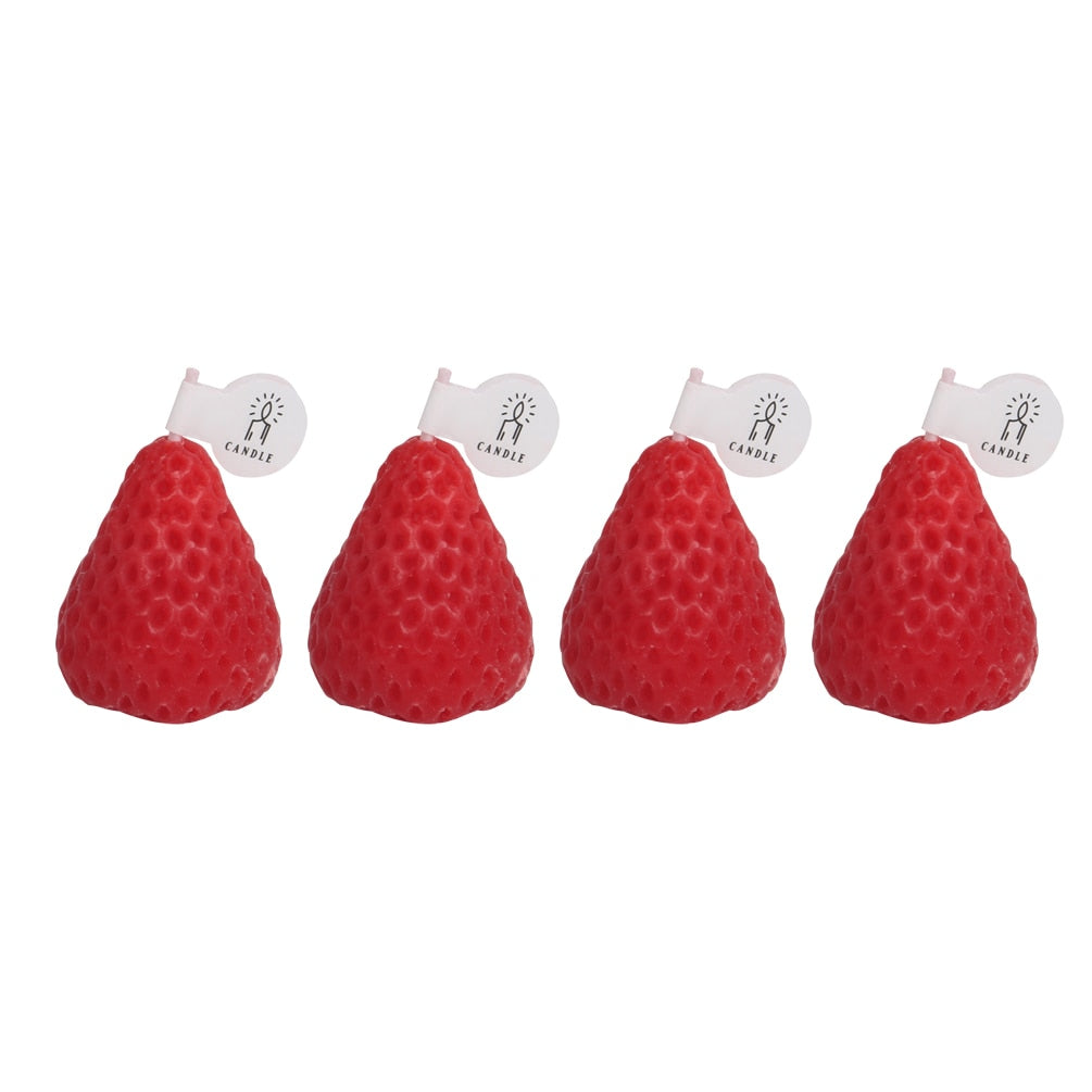 1PC/4PCS Strawberry Decorative Aromatic Candles