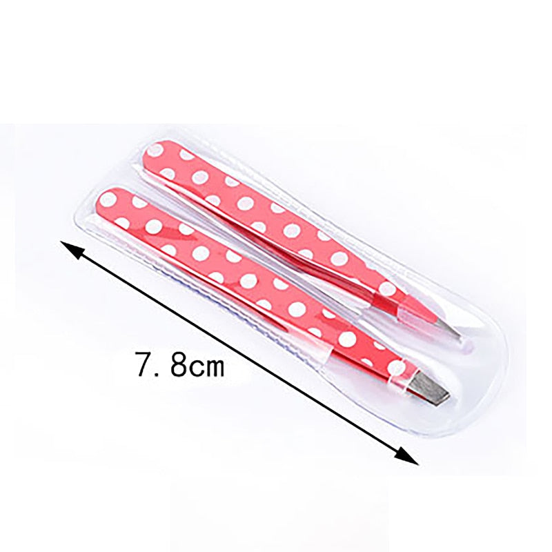 Pink Polka Dot Tweezers Set
