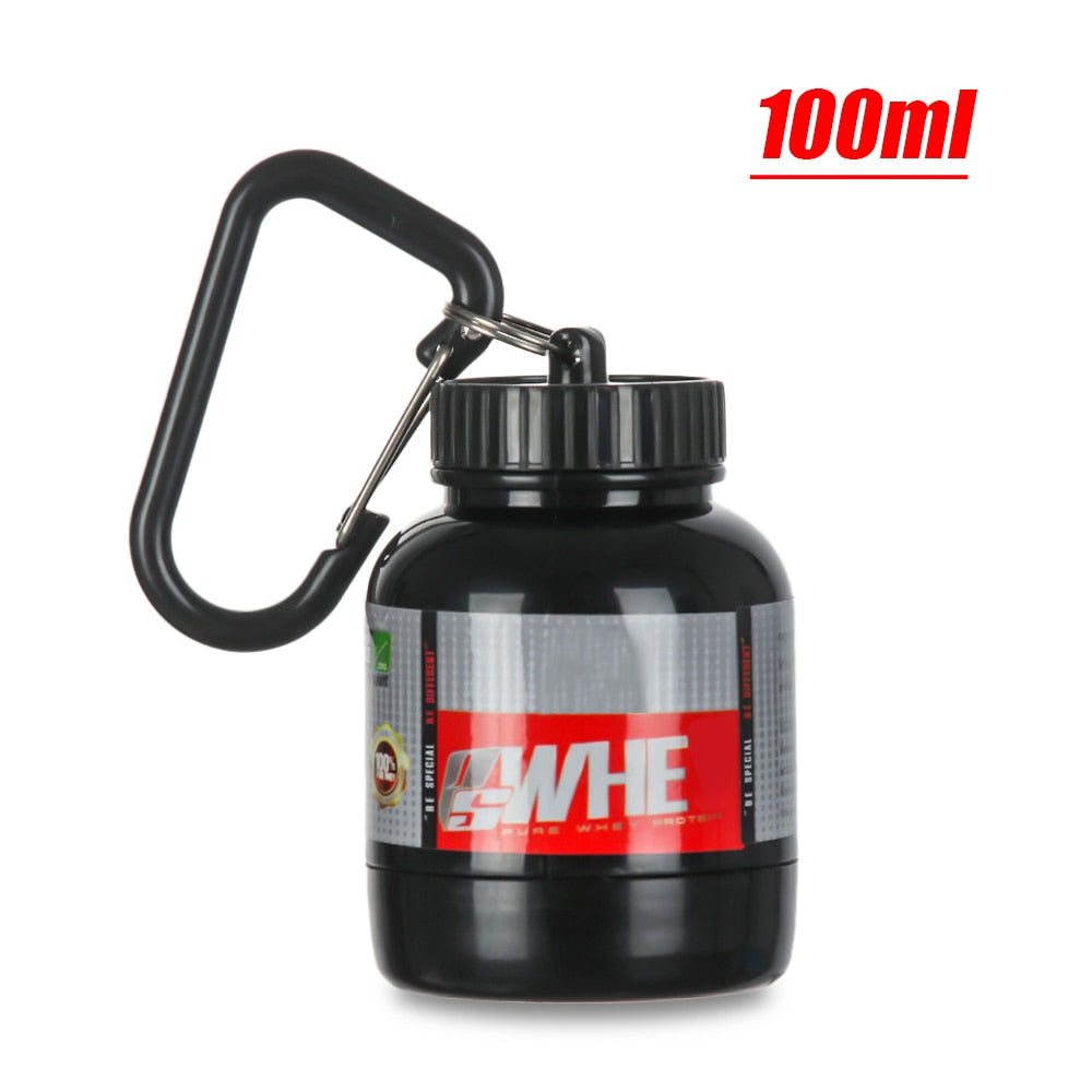 Mini Portable Protein Powder Storage Bottles With Keychain