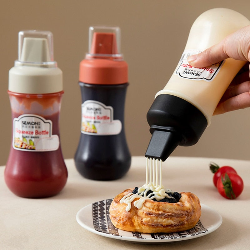 350ML Sauce Squeeze Bottle Five Hole Dispenser