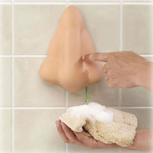 Fun Nose Shaped Bathroom Shower Wall Suction Hooks Sanitizer Gel Soap Dispenser