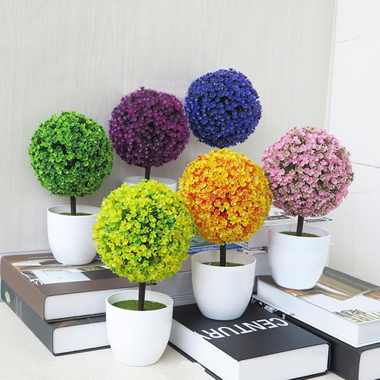 Artificial Potted Topiary Ball Multiple Colours