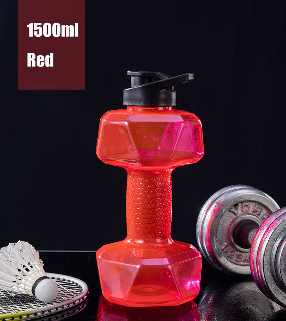 500/1500/2200ml PET Dumbbell Shaped Kettle Outdoor Fitness Cycling Water Bottle Weight Strong Water Drinks Accessories