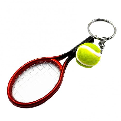 Mini Tennis Racket Ball KeyChain Pendant