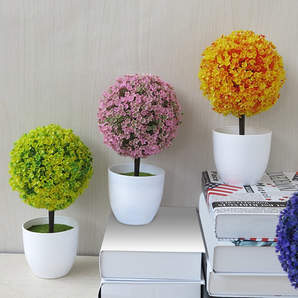 Artificial Potted Topiary Ball Multiple Colours