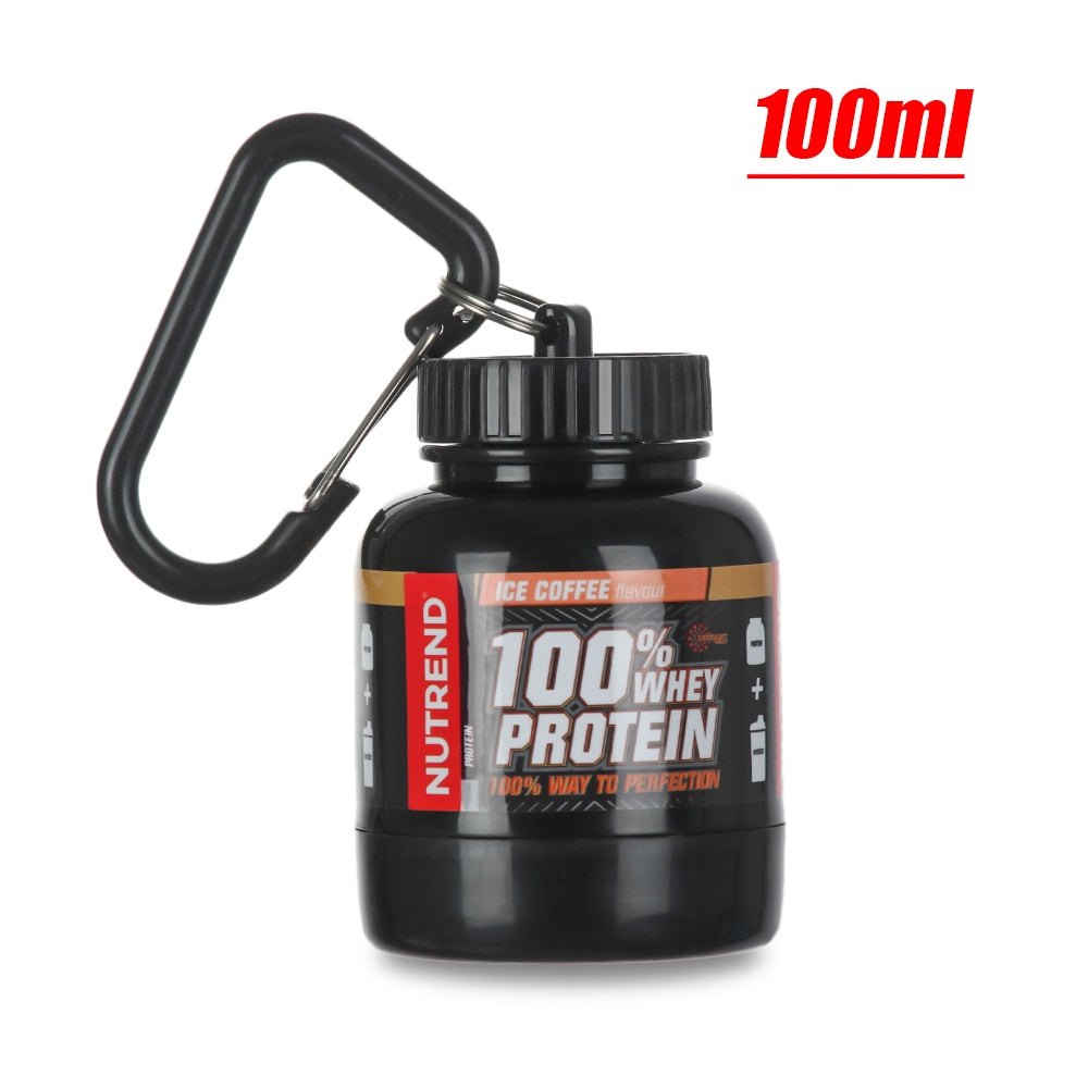 Mini Portable Protein Powder Storage Bottles With Keychain