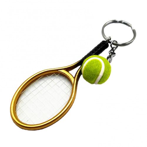 Mini Tennis Racket Ball KeyChain Pendant