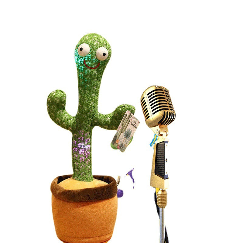 Douyin the same cross-border dancing cactus sand sculpture will twist electric plush toy learn to speak, sing and glow