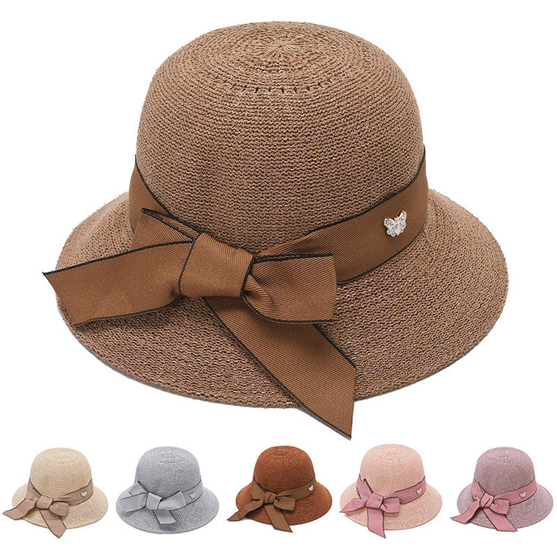 Womens Ribbon Beach Hat
