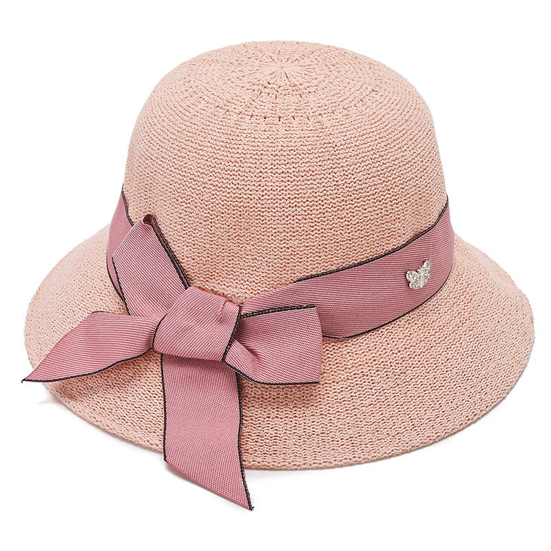 Womens Ribbon Beach Hat