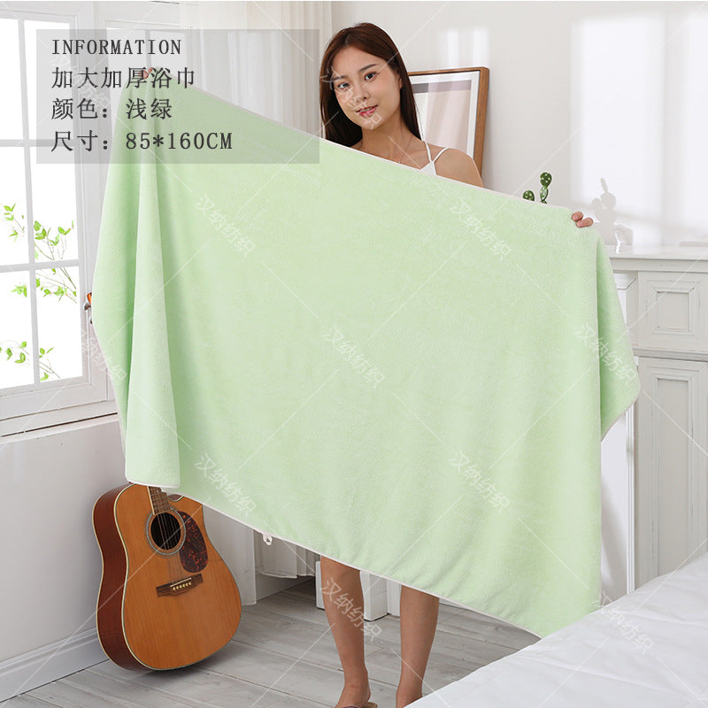 Adding thickened high-tech coral velvet bath towel home is not easy to lose hair than cotton water absorbing