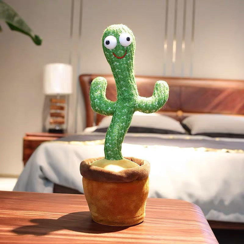 Douyin the same cross-border dancing cactus sand sculpture will twist electric plush toy learn to speak, sing and glow