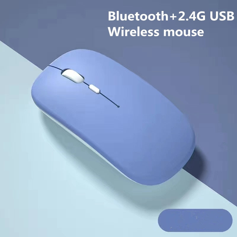 Macaron Rechargeable Wireless Bluetooth Mouse 2.4G USB For Android/Windows/Apple