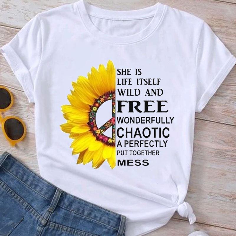 Womens Short Sleeved Peace Fashion T-Shirts Various Styles