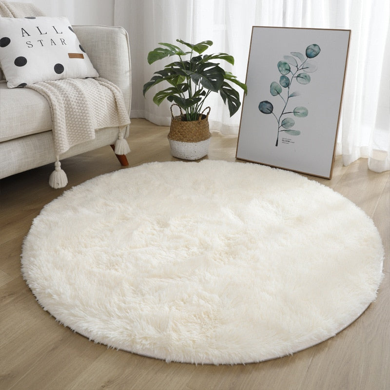 Fluffy Round Living Room Rugs