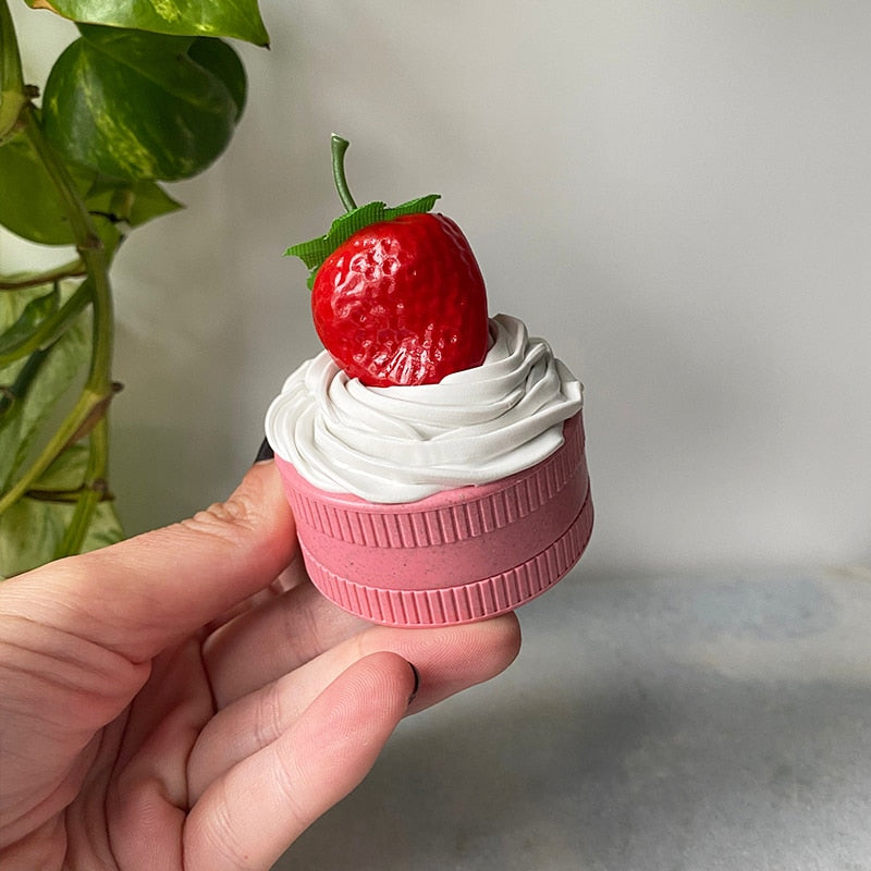 2 Layer Strawberry Cupcake Herb Grinder