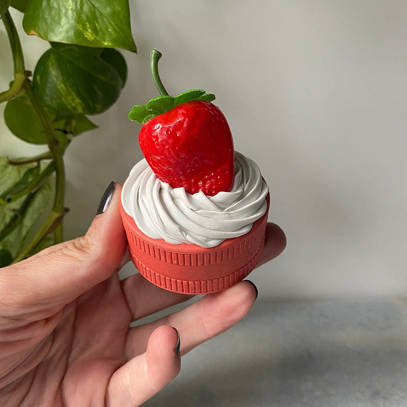 2 Layer Strawberry Cupcake Herb Grinder