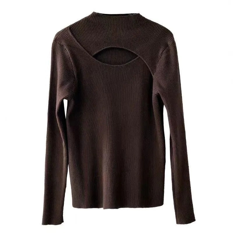Women's Basic Semi-Turtle Neck Solid Sweater Pullover