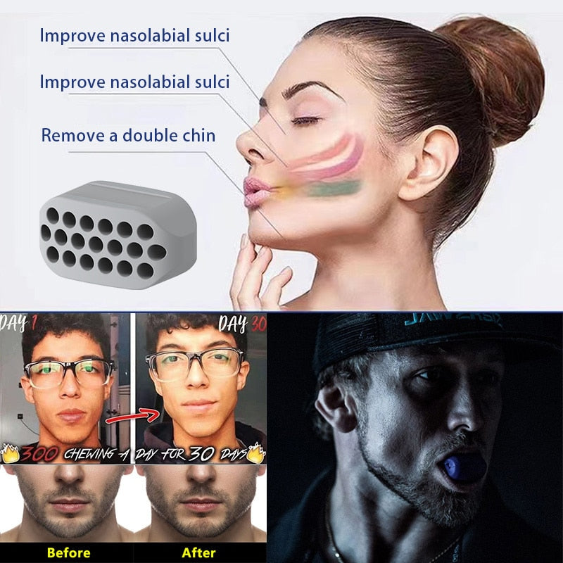 2pcs JawLine Exerciser Ball Facial Jaw Muscle Toner Training Fitness Anti-aging Food-grade Silica Face Chin Cheek Lifting Slimming