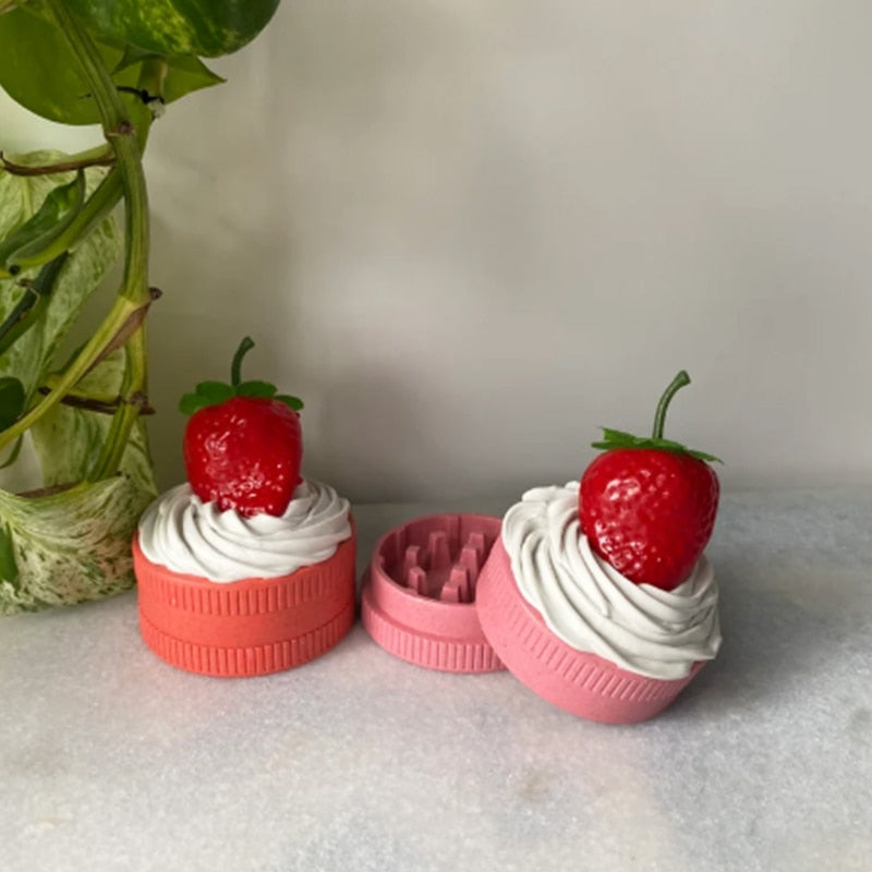 2 Layer Strawberry Cupcake Herb Grinder