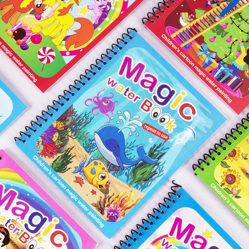 Reusable Coloring Book Magic Water Drawing Book Painting Drawing Toys Sensory Early Education Toys for Kids