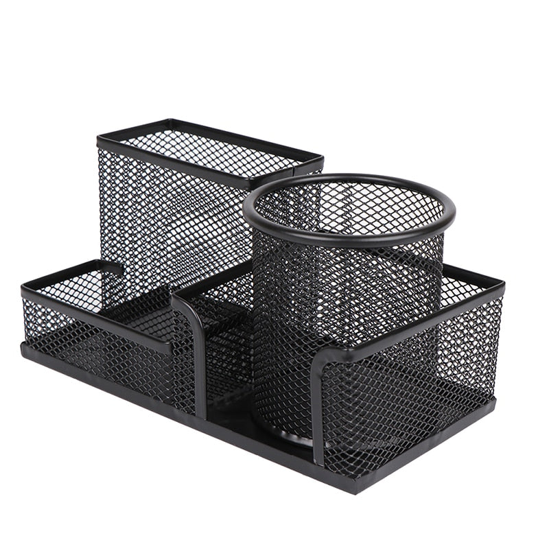 Black Mesh Stationary Desk Organiser