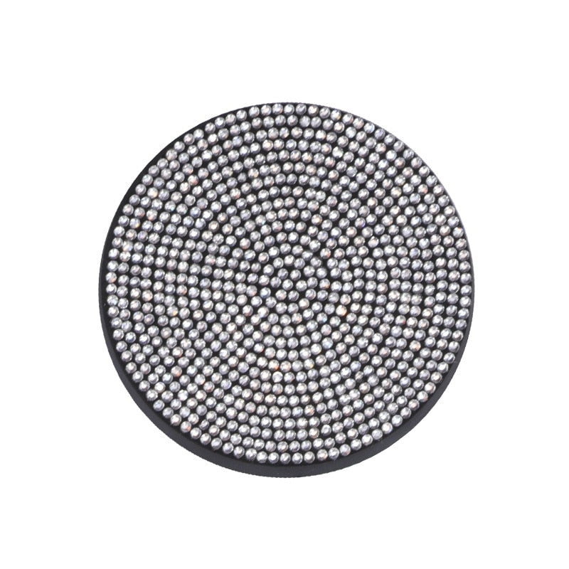 Diamond Car Accessories Coaster Water Cup Slot Non-Slip Mat Silica Gel Pad Cup Holder Mat