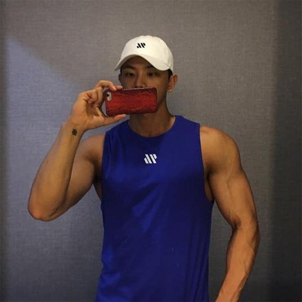 Men's Summer Gym Shirt Street High Quality Sleeveless T-shirts For Men Tank Tops Workout Fitness Singlets Sport Vest Clothing