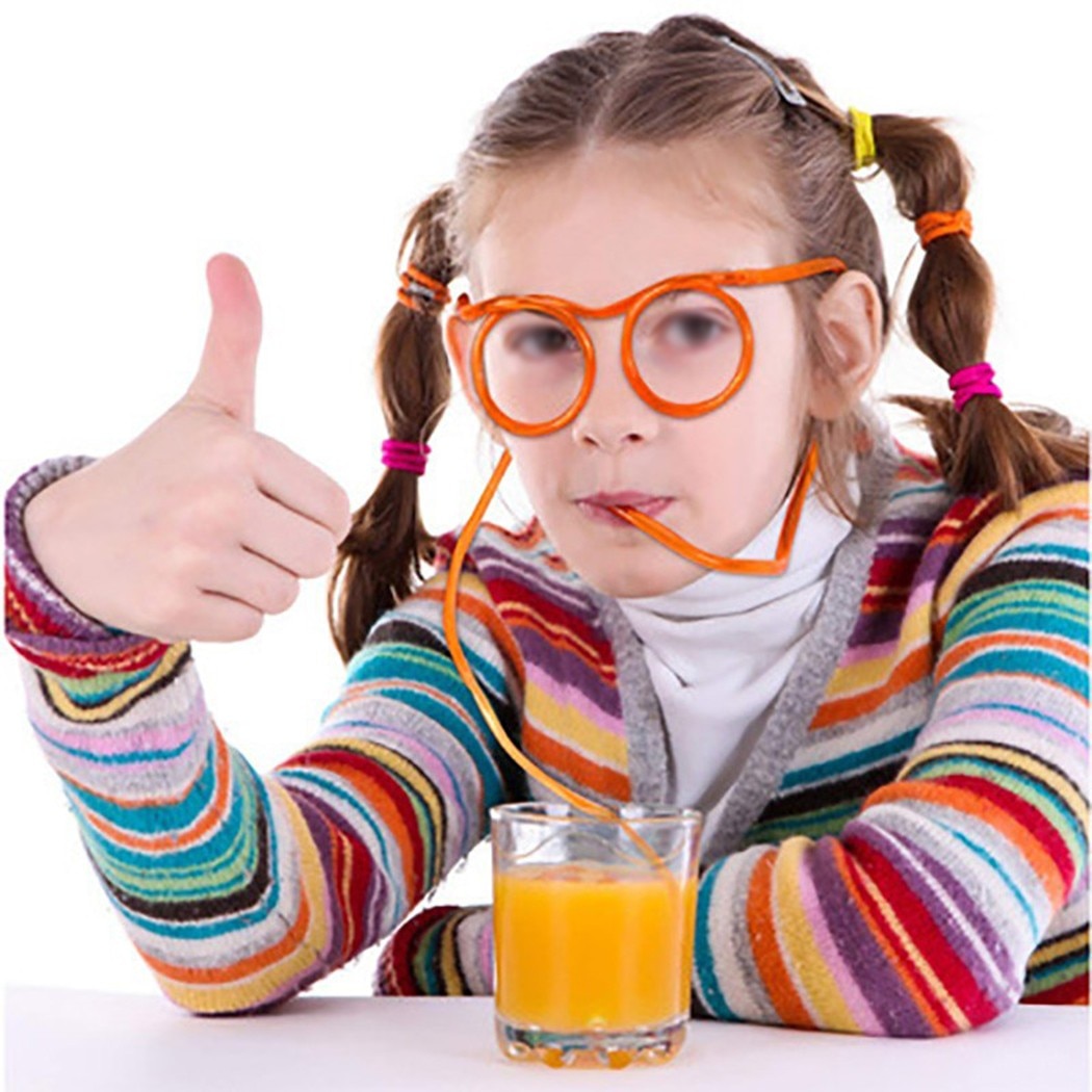 Creative Soft Glasses Straw Beard Straws Funny Plastic Toys Straws Kids Party Accessories Plastic Drinking Straws Gift
