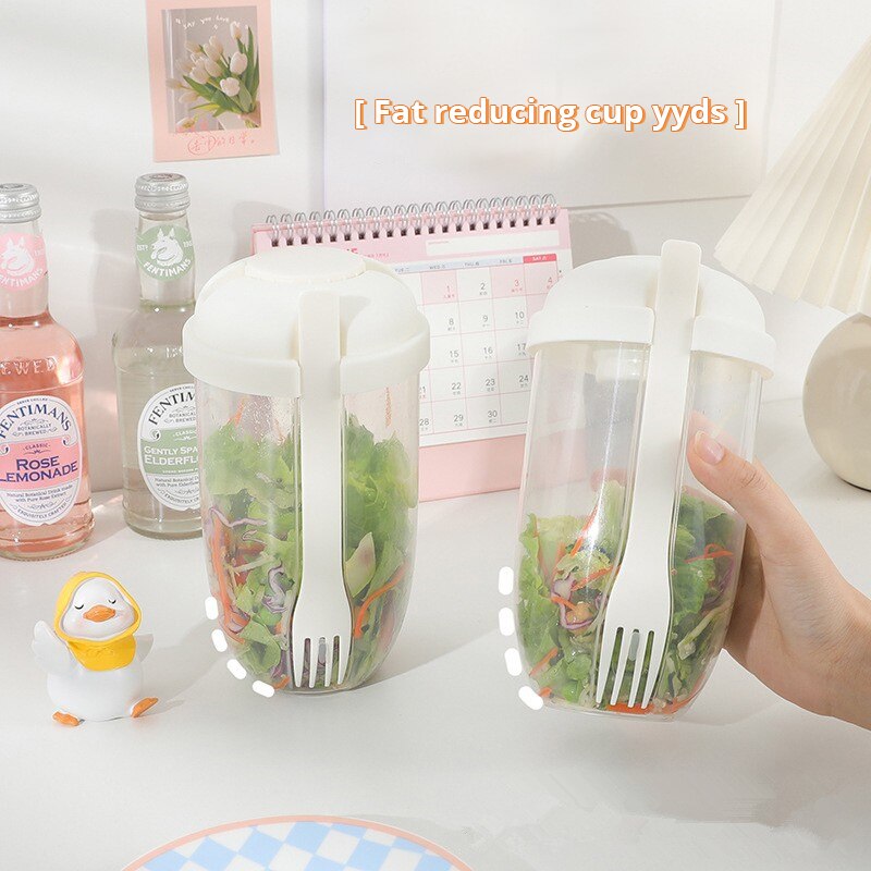 Portable Bottle Salad Container Bottle-Shaped Bento Salad Bowl For Lunch Salad Box With Fork Salad Bowl