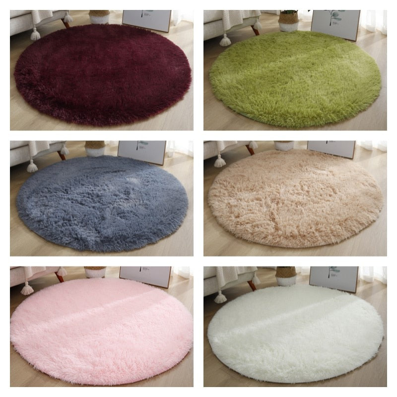 Fluffy Round Living Room Rugs