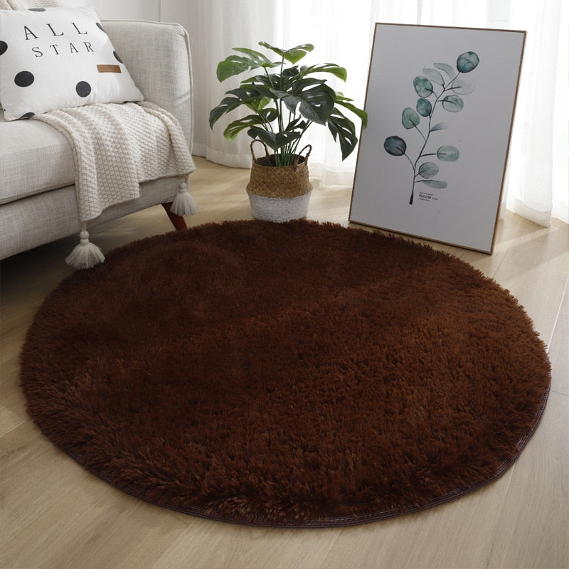 Fluffy Round Living Room Rugs