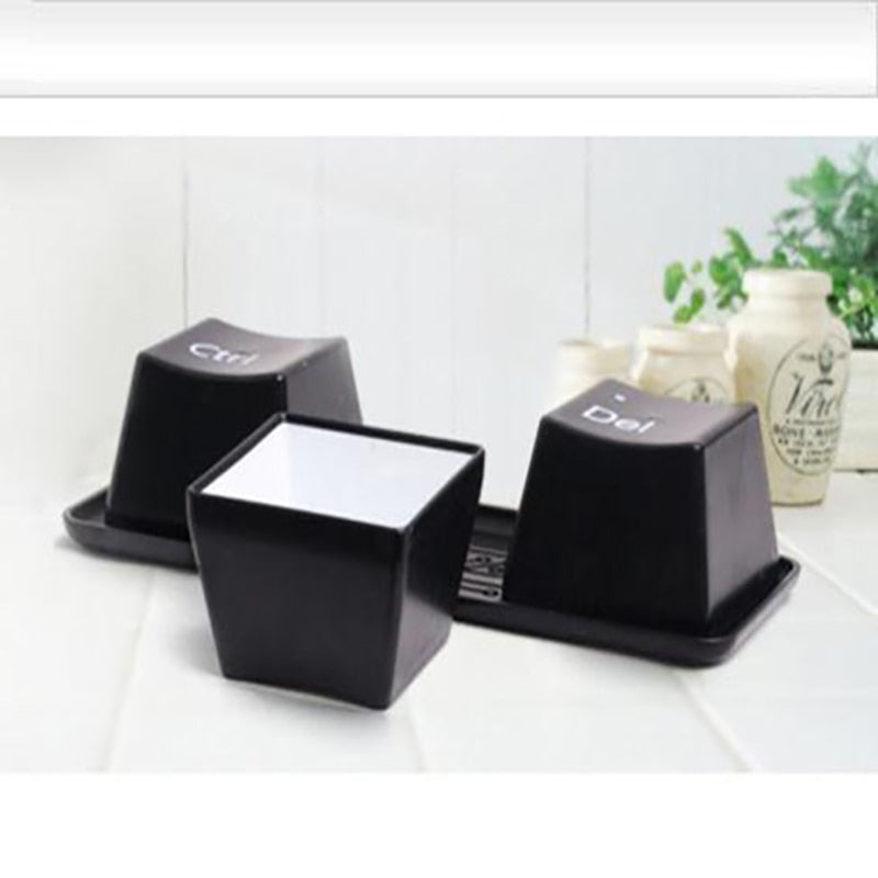 3Pcs Set Creative Keyboard Ctrl Del Alt Keys Mugs