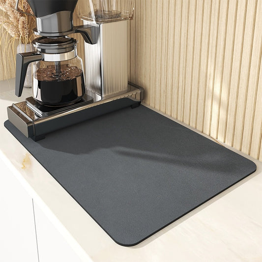 Super Absorbent Coffee Dish Large Kitchen Absorbent Draining Mat Drying Mat Quick Dry Bathroom Drain Pad