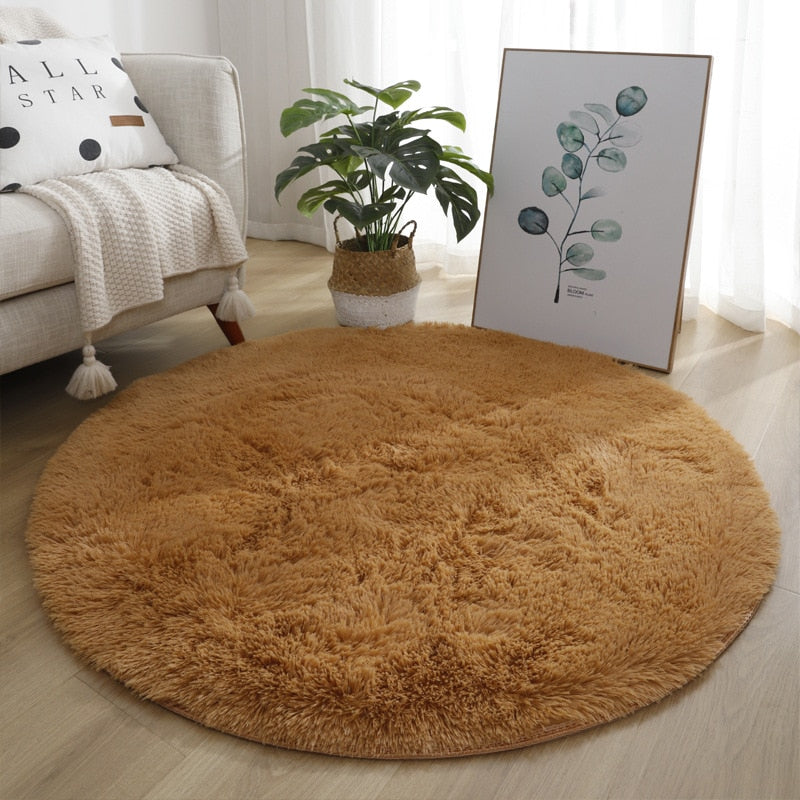 Fluffy Round Living Room Rugs
