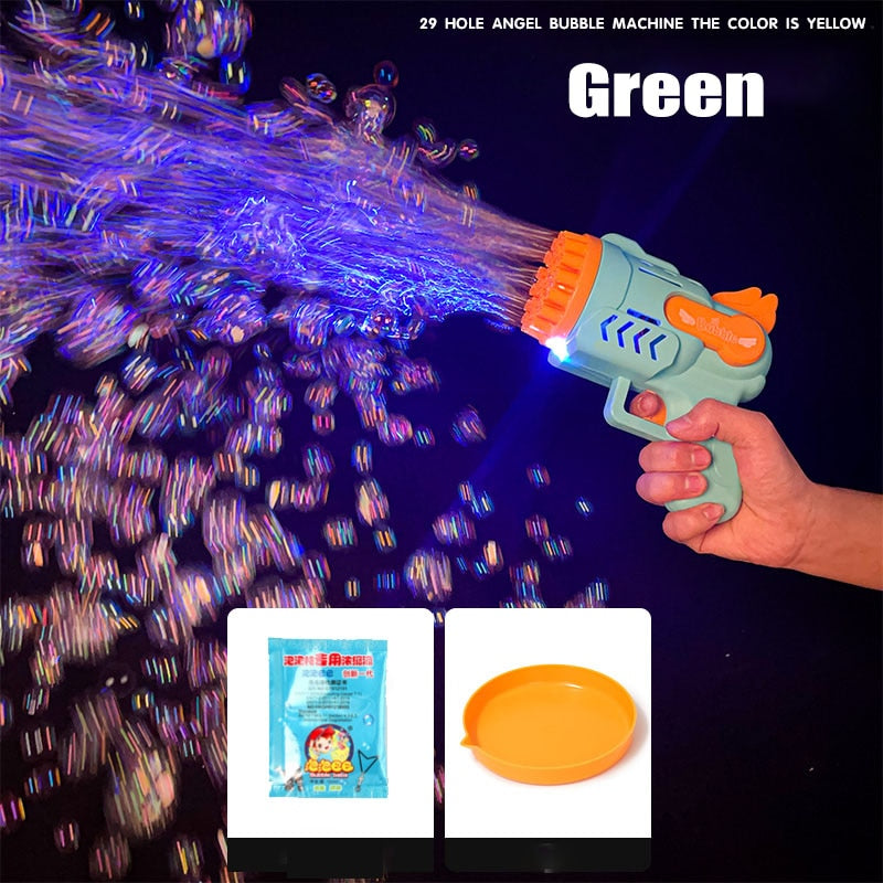 Automatic Electric Bubble Rocket Blaster With LED Lights