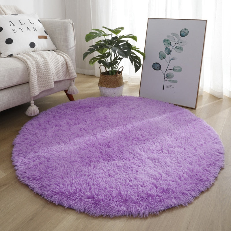 Fluffy Round Living Room Rugs