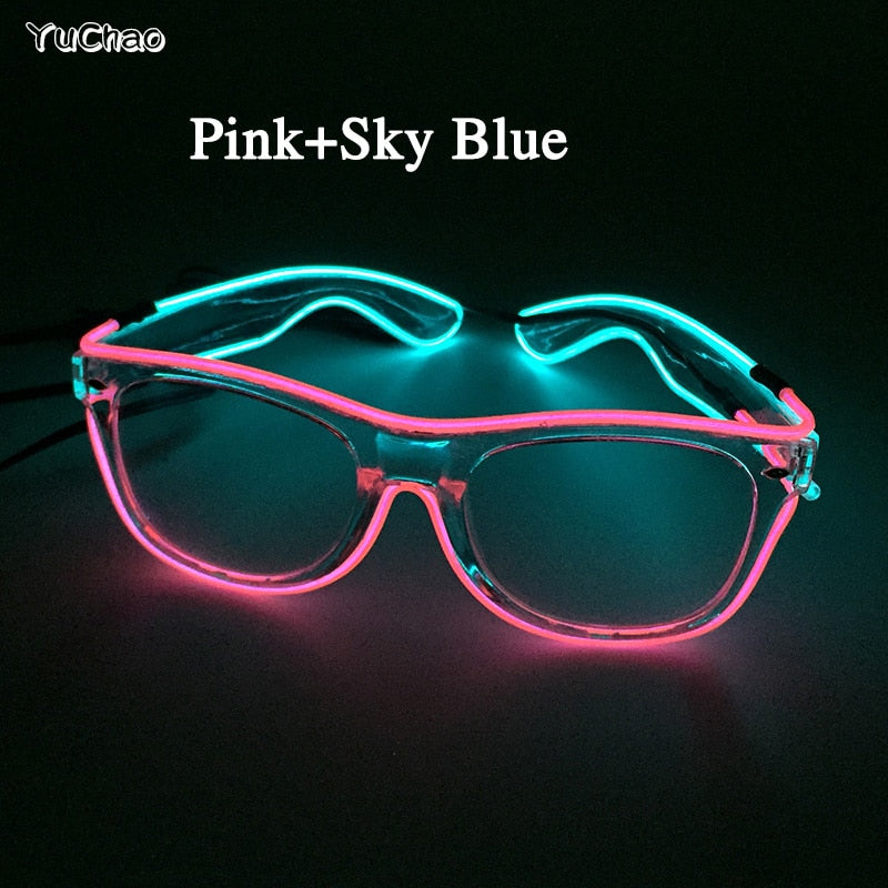 Colourful Neon LED Flashing Glowing Glasses Various Designs